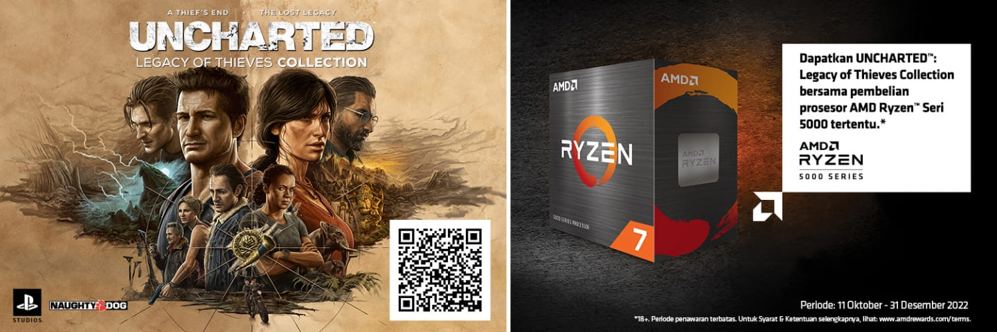promo amd radeon RX 5000, gratis game uncharted legacy of thieves collection malam ini.